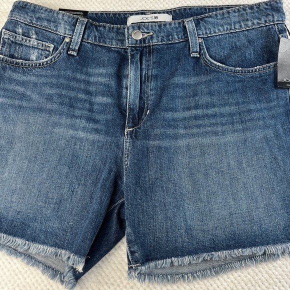 Joes Jeans Flawless Cut Off Shorts Helsinki Blue Denim Raw Hem Size 30 NEW - Picture 2 of 10